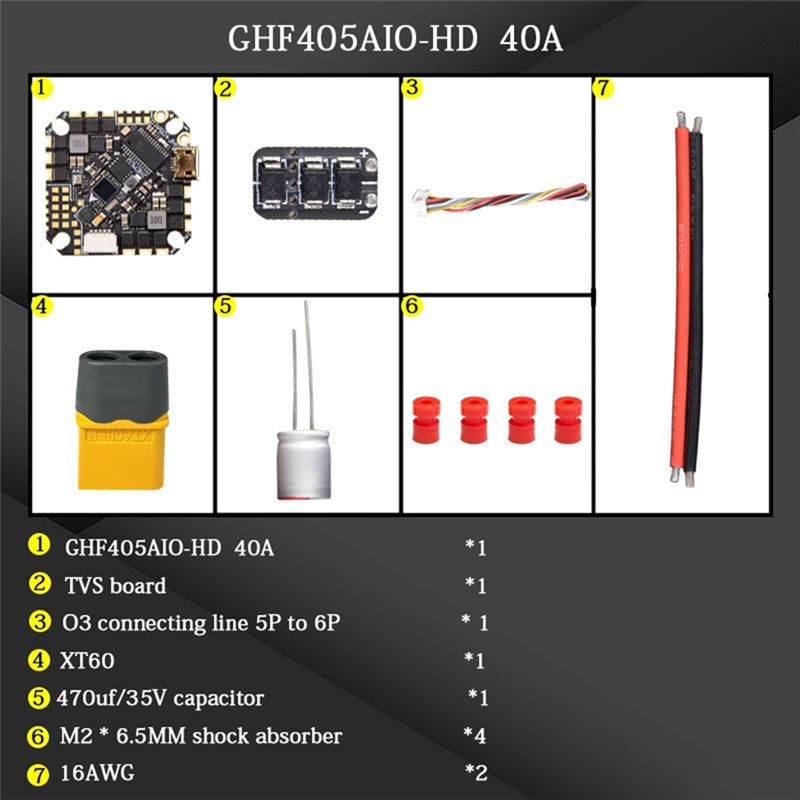 Drone Rc Flight Controller - ABTI-GHF405AIO-HD 40A AIO Flight Controller F405